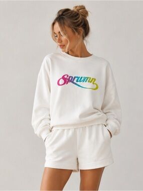 SPRWMN Rainbow Logo Oversized Sweatshirt M NWT